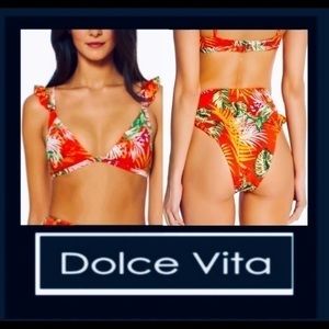 Dolce Vita tropical ruffled bikini set NWT…